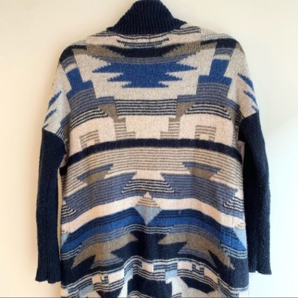 H&M Women's Cardigan Knit Sweater Long Maxi Duster Aztec Southwestern Print - Picture 13 of 16